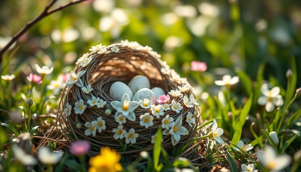 Osternest aus Gips Osternest aus Gips