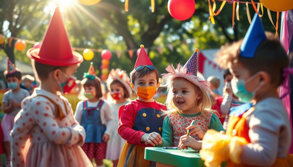  Karneval im Kindergarten Lied Text für Kids Illustration 