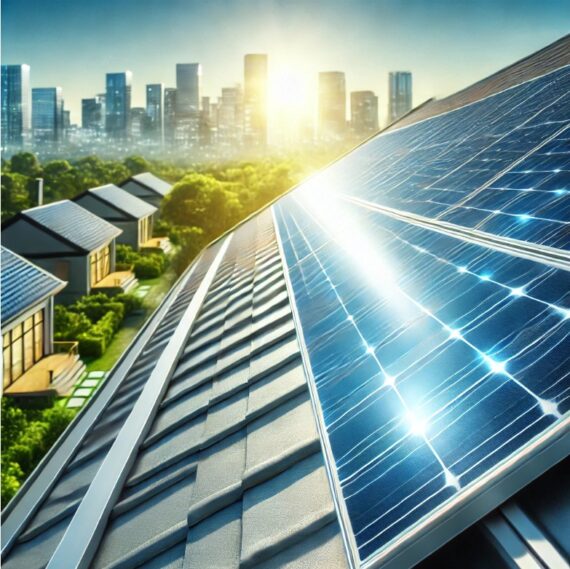 modernen Dachs mit hocheffizienten Solarpanels