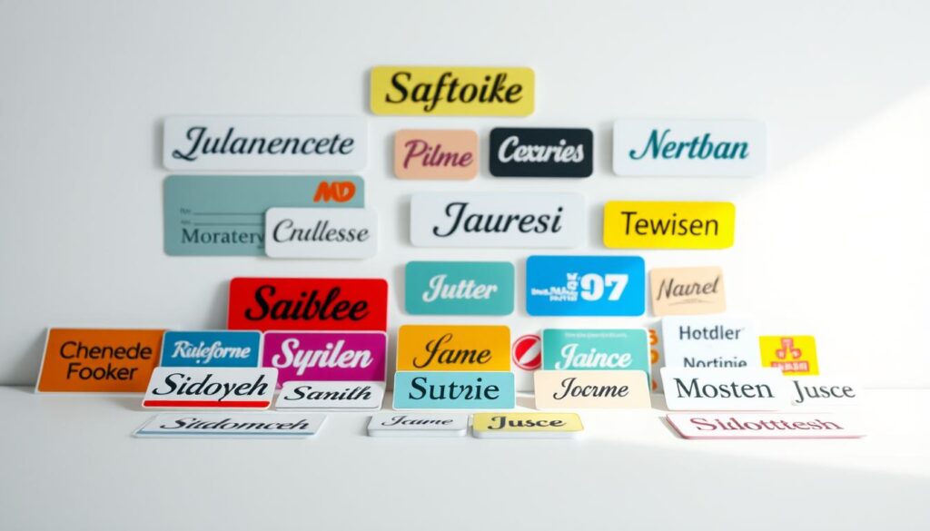 Namensaufkleber Varianten