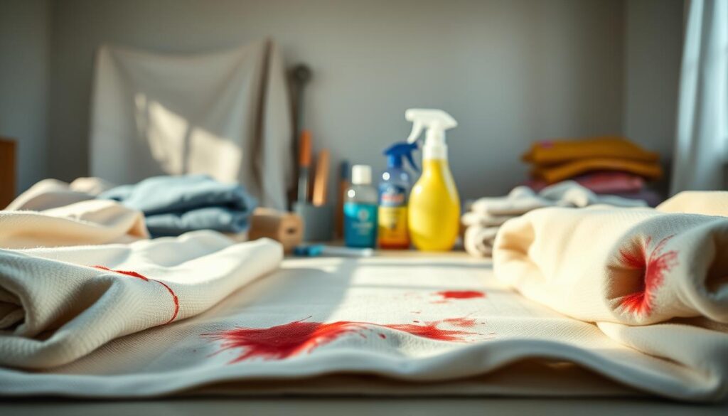 Fleckenentfernung auf verschiedenen Stoffen