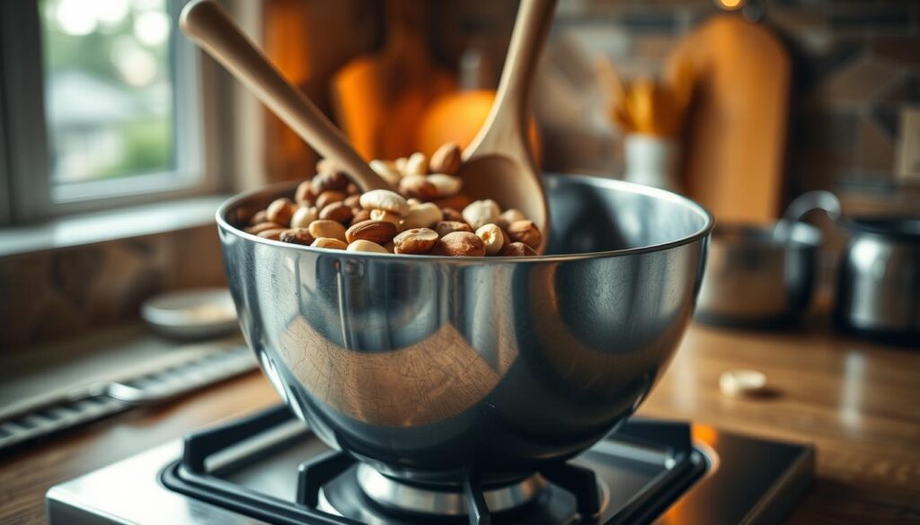 Nüsse rösten für Nussbutter Nüsse rösten für Nussbutter