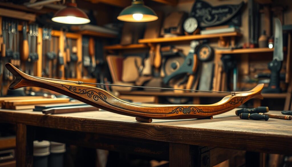 Personalisierter Bogen in der Werkstatt