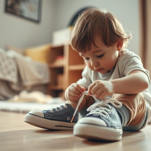 Schuhe binden lernen