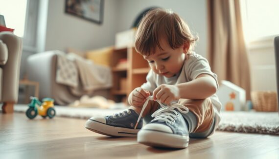 Schuhe binden lernen