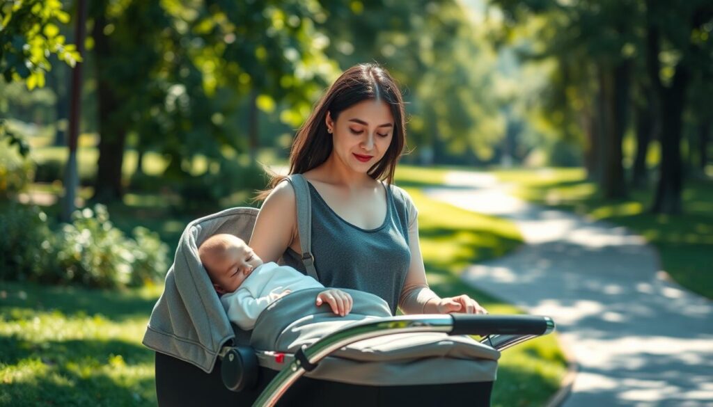 Gehen mit dem Kinderwagen