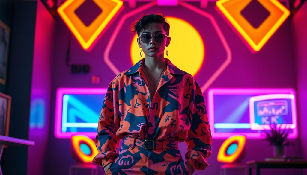 80er Jahre Kostüme Neon Outfit