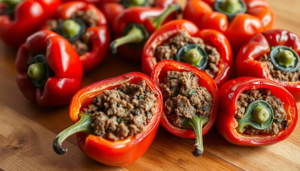 Gefüllte Paprikaschoten mit Hackfleisch