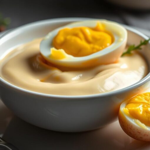 Mayonnaise mit gekochtem Ei