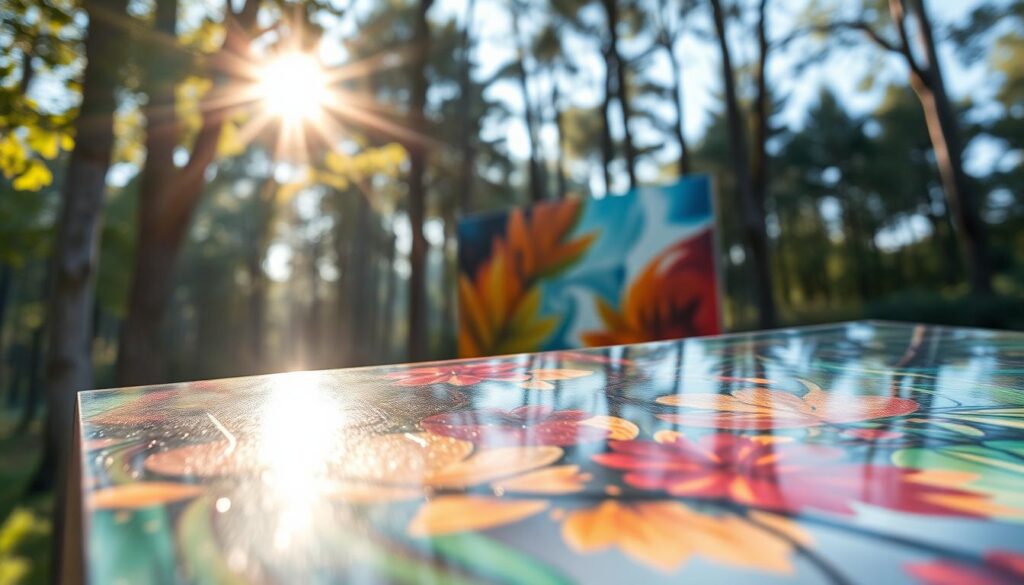 Versiegelung von Acrylkunst im Außenbereich