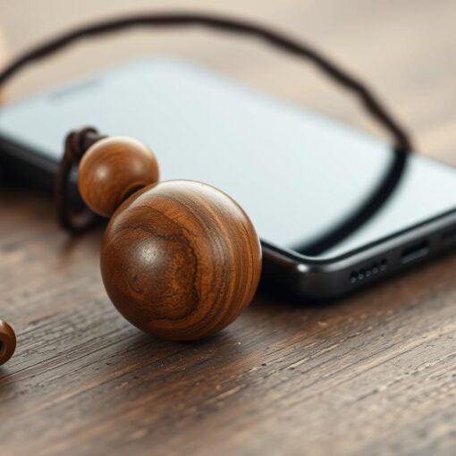 Holzperlen Handykette