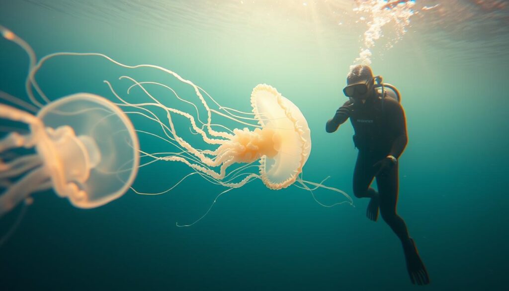 Interaktionen zwischen Quallen und Menschen