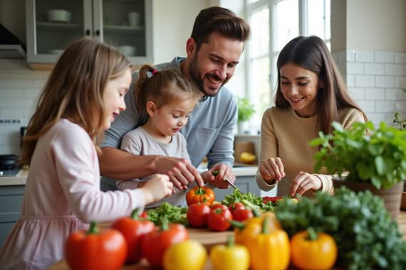 kinder gesund ernähren familie-Titel
